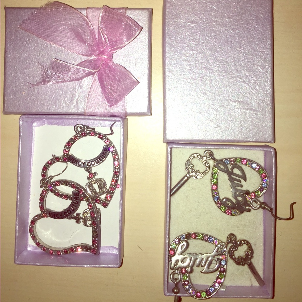 2 pairs of Juicy Couture heart earrings